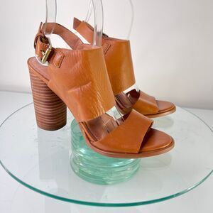 Caslon Miriam Sandals Brown Leather Ankle Strap Peep Toe Nordstrom